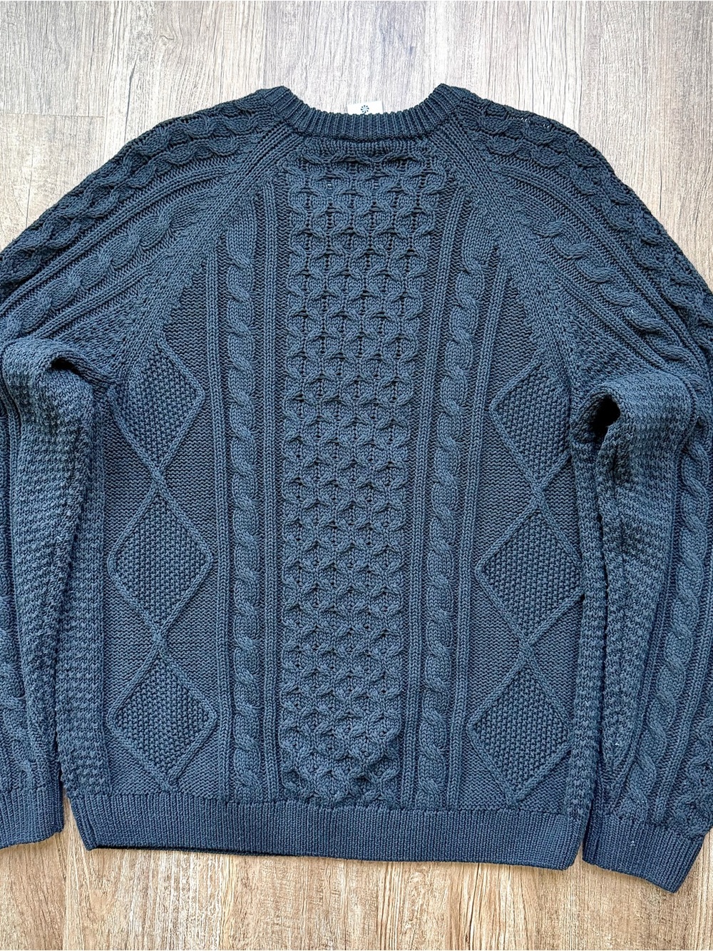 Nike Life Cable Knit Sweater Black M DQ5176-010 - Picture 2 of 7